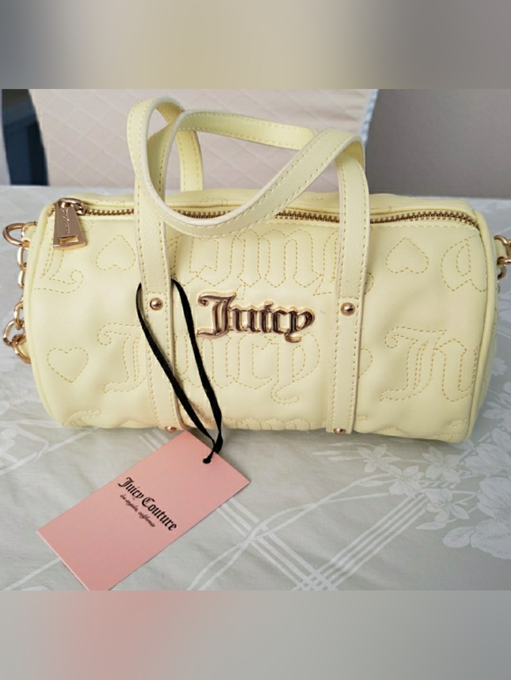 Juicy Couture Bestsellers Yellow Mini Barrel Crossbody Bag NWT
